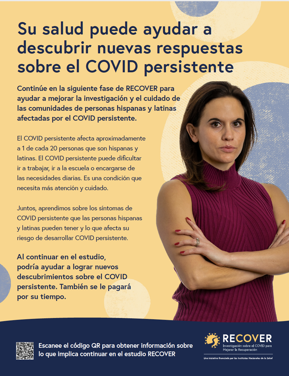 Volante de reclutamiento de adultos y mujeres embarazadas de la segunda fase (2 páginas) para comunidades hispanas y latinas