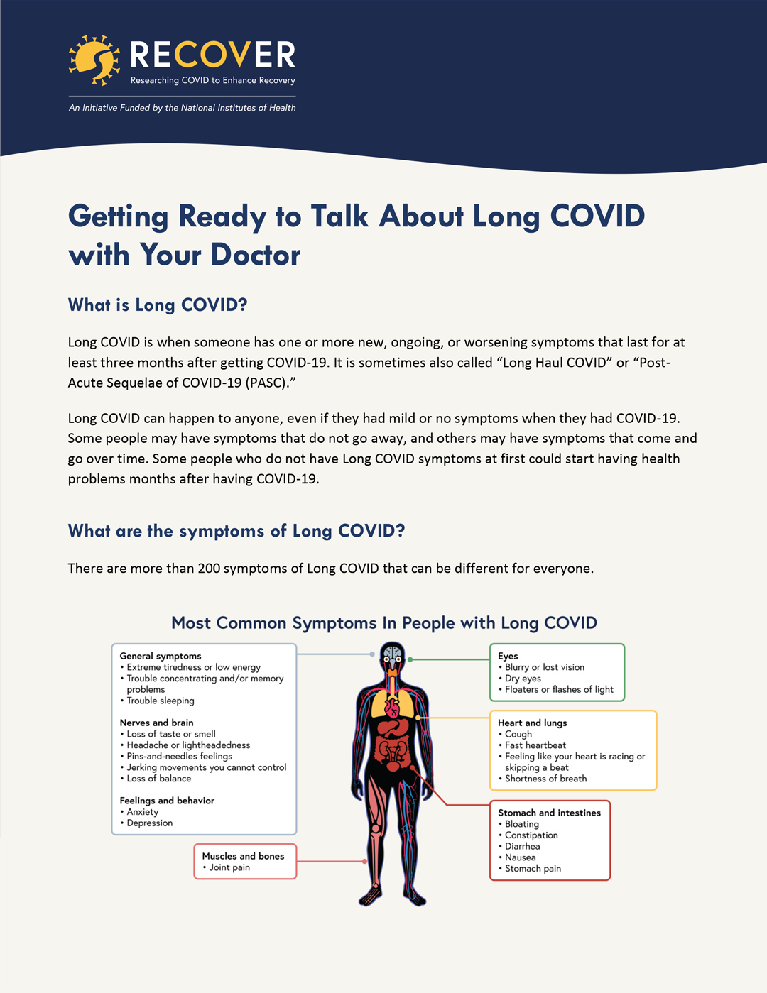 Adult Long COVID Tip Sheet