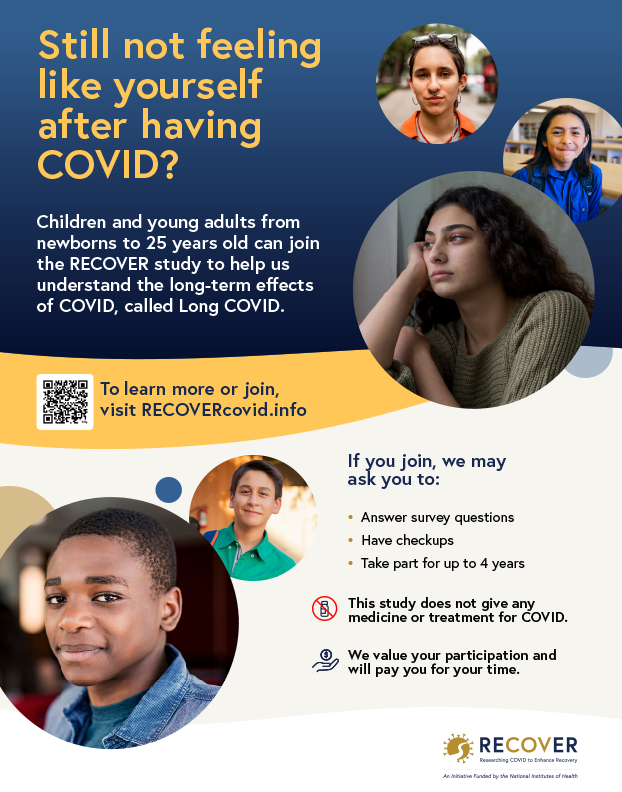 Young Adult Recruitment Flyers (1 Page) for Long COVID